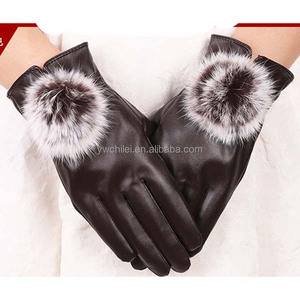 <span class=keywords><strong>Gants</strong></span> en <span class=keywords><strong>cuir</strong></span> PU pour femmes et filles, 4 tailles, en fourrure, doux et chaud, écran tactile, collection d'hiver - Product Image 2