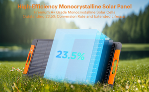Panel Solar Monocristalino Plegable de 100W, 23.5% de Alta Eficiencia, IP65 Impermeable, Cargador Solar Portátil para Camping, RV y Uso Fuera de la Red - Product Image 3