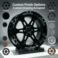 Rines de Aleación Forjada de 19, 20 y 22 Pulgadas, Acabado Negro Brillante, Estilo Beadlock, para Todoterreno, Compatibles con Toyota Prado, Ford Bronco, Jeep Wrangler, Lexus GX