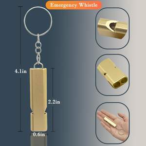 Nuovo arrivo 3-in-1 attrezzatura per monete da trekking in ottone massiccio campanello con silenziatore di emergenza - Product Image 3