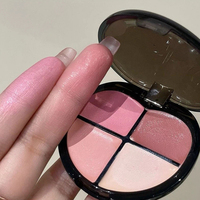 Palette de fard à joues crème 4 couleurs en gros sous marque privée, fini brumeux et éclatant, baume pour les joues, prix de gros