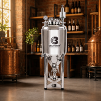 Cuve de Fermentation de Bière 75L, Récipient Conique Isolé avec Élément de Refroidissement et de Chauffage pour la Production de Bière Artisanale
