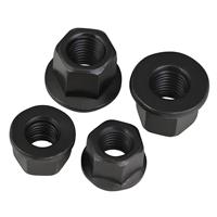 Écrou à bride hexagonale en acier au carbone DIN6331 avec rondelle monobloc, plaque de pressage moulée, CLASSE 4, oxyde noir, M6, entièrement fileté, droit, 10 mm