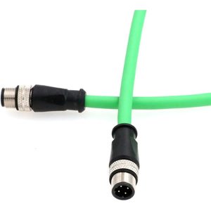 HangTon M12 4 Pin Ethernet <b>Cable</b> Cat5e D-Coded For Industrial Sensor Profinet Network Connector - Product Image 2