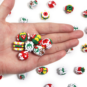 15mm Acrylic Christmas <b>Beads</b> Hand Painted Snowflake Christmas Tree <b>Beads</b> Diy Bracelet Necklace Mobile Phone Chain <b>Beads</b> - Product Image 3