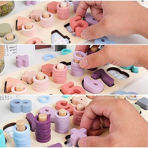 Gioco Educativo <span class=keywords><strong>in</strong></span> <span class=keywords><strong>Legno</strong></span> per Bambini, Macaron 3-<span class=keywords><strong>in</strong></span>-<span class=keywords><strong>1</strong></span>, Gioco di Abbinamento Forme Digitali, Giocattolo <span class=keywords><strong>in</strong></span> <span class=keywords><strong>Legno</strong></span> con Tabella Logaritmica per Bambini - Product Image 3