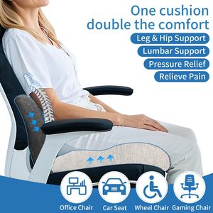Office Chair Lumbar Support Memory Foam Car Seat <strong>Cushion</strong> with Adjustable Strap <strong>Sciatica</strong> Pad <strong>Cushions</strong> for Car Truck Gaming Chair - Product Image 3