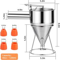Ustensile de cuisine durable, outils de cuisine écologiques, distributeur de pâte en acier inoxydable, entonnoir à sirop 600 ml pour crêpes