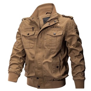 Blouson aviateur uniforme allemand personnalisé blouson d'aviateur <span class=keywords><strong>en</strong></span> denim de coton M-6XL kaki <span class=keywords><strong>en</strong></span> polaire épaisse veste tactique pour hommes - Product Image 1