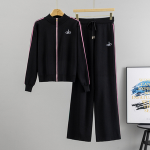 <span class=keywords><strong>Ensemble</strong></span> deux pièces <span class=keywords><strong>d</strong></span>écontracté et élégant pour <span class=keywords><strong>femme</strong></span>, col montant, fermeture éclair, tricoté, coupe ample, style sport, collection Printemps 2026, Automne <span class=keywords><strong>Hiver</strong></span> - Product Image 6