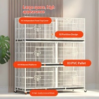 Cage d'élevage rectangulaire multi-niveaux pour chats et chiens, en maille renforcée, plateforme de logement pour animaux, sans fermeture