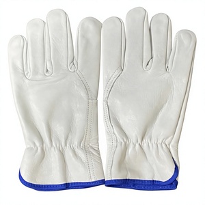JNA Group <b>Waterproof</b> Industrial Safety Goat Leather Gloves Touchscreen Function <b>Silicone</b>-free Latex-free for Car Driving - Product Image 1