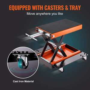 Elevador de motocicleta ATV elevador de tijera Jack <span class=keywords><strong>Dolly</strong></span> con manivela rampas de motocicleta y soportes mesa elevadora de reparación - Product Image 2