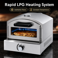 Oven Pizza Gas LPG Komersial untuk Meja Dapur, Bahan Stainless Steel, Cocok untuk Pizzeria, Kafe, Restoran, Warung, dan Dapur