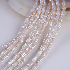 สร้อยคอมุกน้ำจืดธรรมชาติขนาด 5-6 มม. ขายส่ง ลูกปัดมุกทรงพีปา สำหรับทำเครื่องประดับแฮนด์เมด พร้อมมุกหลากสีแบบหลวม - Product Image 2