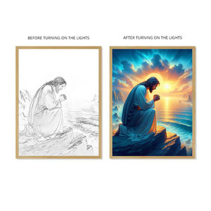 DIY Custom pittura a LED di notte luce di Gesù lampada 4D struttura di Cristo decorazione religiosa regalo cristiano per camera da letto soggiorno parete di casa - Product Image 3