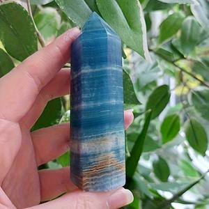 Torre de Ónix Azul de Cristal Natural al por Mayor, Artesanía Tallada Ecológica, Piedra Preciosa de Feng Shui para Regalo de Habitación - Product Image 1