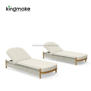 Set Furnitur Luar Ruangan Komersial Grosir, Kursi Santai Anyaman Tali Tahan Segala Cuaca, Kursi Berjemur Kokoh - Product Image 3