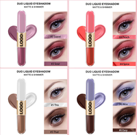 Fard à paupières liquide végétalien 2-en-1 mat et scintillant double embout longue tenue personnalisable haute pigmentation vente en gros