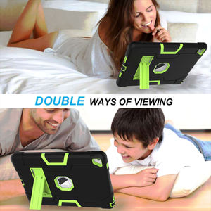 Custodia resistente della compressa per <span class=keywords><strong>iPad</strong></span> <span class=keywords><strong>Air</strong></span> <span class=keywords><strong>2</strong></span> / Pro copertura antiurto del cavalletto di plastica del Silicone dell'armatura ibrida a 9.7 pollici di impatto robusto - Product Image 4