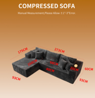 Modulares Cord-Schlafsofa ohne Gestell, Chaiselongue, Vakuumkomprimiert, Konvertierbar, Faltbar, Wohnzimmer-Möbelset