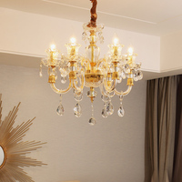 Lustre en cristal K9 doré de luxe, luminaire suspendu moderne pour salle à manger, chambre à coucher, salon, décoration intérieure