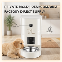 Distributeur de nourriture intelligent portable en plastique solide pour animaux de compagnie, grande capacité 7L, prend en charge l'enregistrement vocal de 15 secondes, alimentation programmée à distance