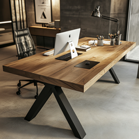 Bureaux de direction minimalistes en bois massif, panneaux robustes et écologiques, poste de travail pour la maison et le bureau