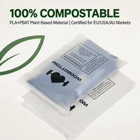 Sacs à fermeture éclair mats givrés personnalisés en PLA et PBAT biodégradables et compostables avec impression de logo pour l'emballage de vêtements