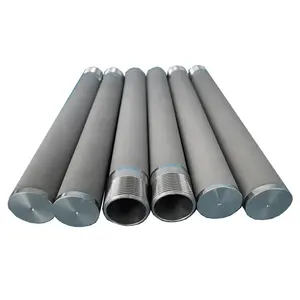 Cylindre/tuyau/tube de filtre fritté en poudre de métal de titane d'acier inoxydable de 10 25 40 microns