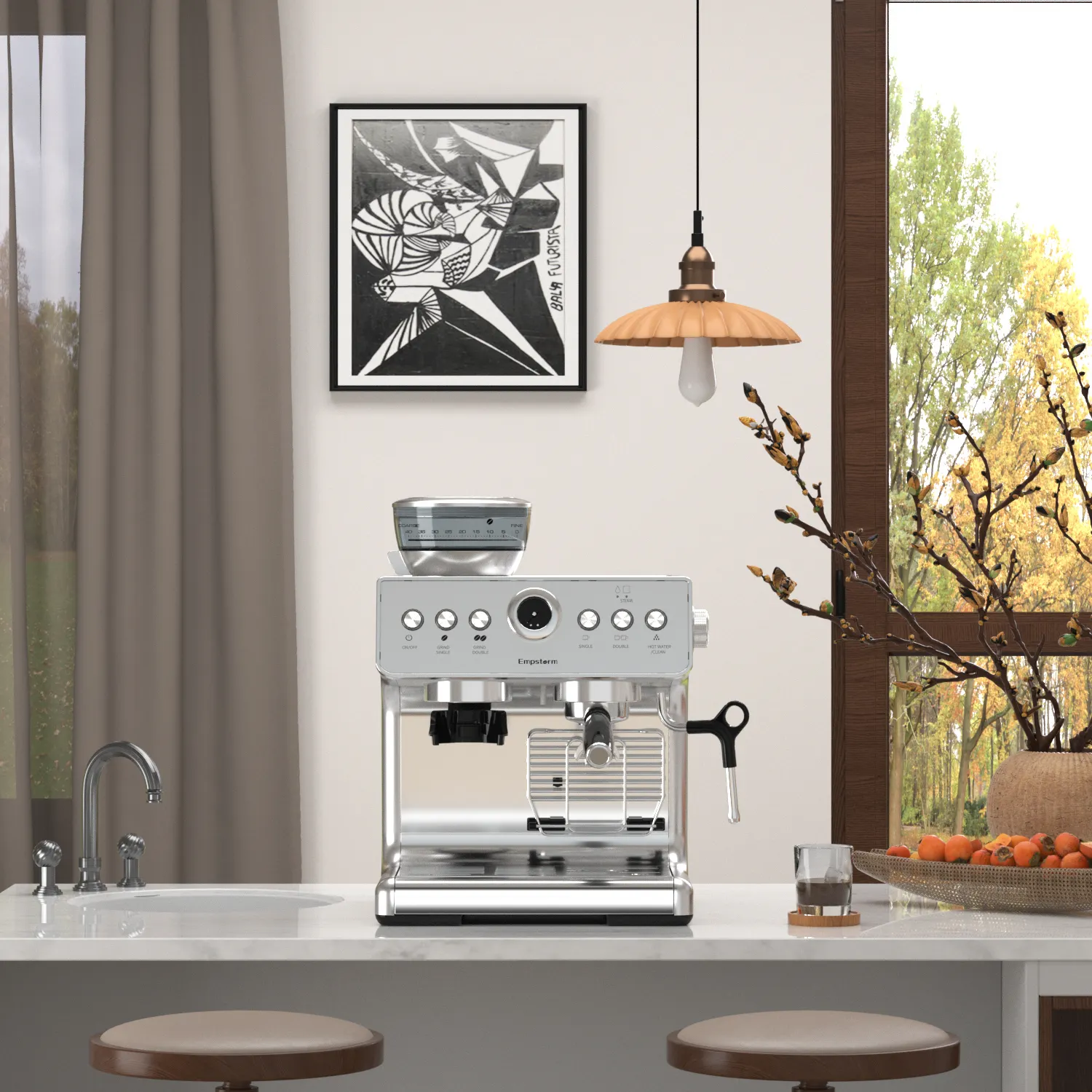 Máquina de café multifuncional Máquina de café expresso semi-automática para café granulado
