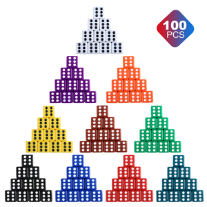 Échantillon Gratuit Vente en Gros Dés à 6 Faces Multicolores en Acrylique et Plastique Transparent de Haute Qualité 19mm pour Jeux de Société - Product Image 4