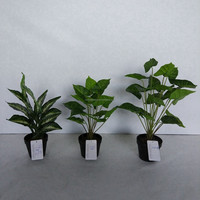 Plante artificielle en pot en forme de pointe de flèche, feuilles de soie Syngonium Podophyllum, Taro Bonsai 45cm, centre de table, décoration maison et mariage