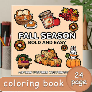 Livre de coloriage sur le thème d'Halloween Livre de coloriage facile et audacieux de 24 pages pour enfants Livre d'activités artistiques inspiré de l'automne - Product Image 2