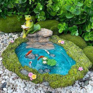 <strong>Fairy</strong> <strong>Garden</strong> Fish Pond <strong>Kit</strong> - Miniature Pond with Frog Figurine <strong>Fairy</strong> <strong>Garden</strong> Accessories - Product Image 1