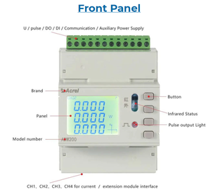 Acrel ADW210-D16-1S Din Rail misuratore di energia <span class=keywords><strong>un</strong></span> circuito Multi-loop misuratore di potenza <span class=keywords><strong>per</strong></span> il monitoraggio del consumo di energia CE UL - Product Image 4