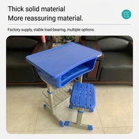 Station de travail pour étudiants réglable en hauteur, ergonomique, en plastique et métal, mobilier scolaire pour centre de formation et étude