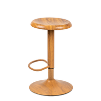 Tabouret de bar moderne en fer, réglable en hauteur, avec aspect bois, pour hôtel, cuisine et pub