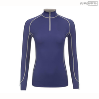Vêtements d'équitation pour femmes, sous-vêtements thermiques à manches longues en mesh, chemises de sport pour l'équitation