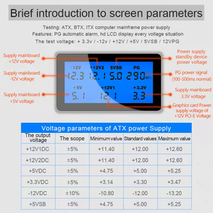 DYDNB ATORCH Computador PC <span class=keywords><strong>ATX</strong></span> Fonte De Alimentação Dc Voltímetro Digital Voltimetro Elétrico 12V Volt Medidor Usb Voltage <span class=keywords><strong>Tester</strong></span> Detector - Product Image 4