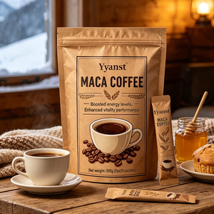 Café de Maca Énergisant et Revitalisant 200g, 20 Sachets Individuels en Papier Kraft, Marque Privée OEM, Vente en Gros - Product Image 5