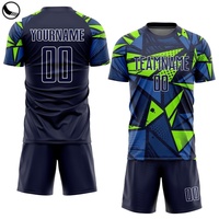 Camisetas de Fútbol Retro 2020-2021 de Calidad Tailandesa, Sublimadas en Tela de Poliéster, Cuello en V, Azules, Paquete de 12, Impresión por Transferencia de Calor, Personalizadas para Equipos