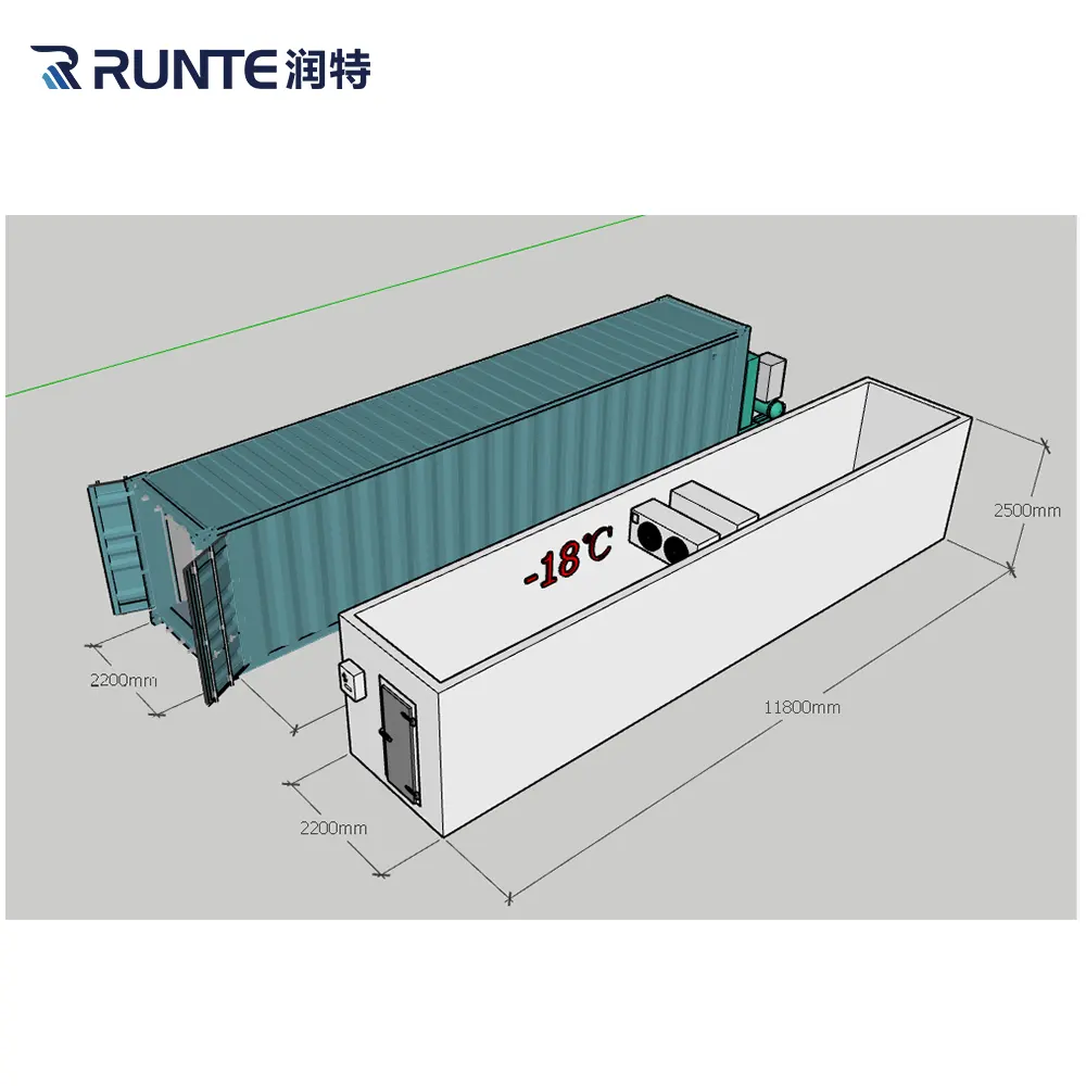 Andar em resfriador recipiente de 20ft refrigerador industrial sala fria