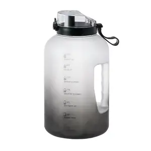 Garrafa de água com tampa de silicone, garrafa tritan com marcador de 64oz para esportes ao ar livre de bpa para academia