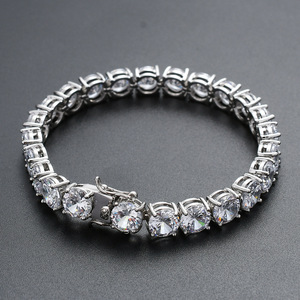 8Mm Single-row <b>Bracelet</b>, <b>Copper</b> Micro-inlaid Zircon Hip-hop <b>Bracelet</b>. Tanjing Fashion Lijing Necklace - Product Image 1