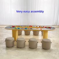Meja Aktivitas Anak Remaja Bentuk Oval Modern Montessori Perakitan Mudah Ruang Penyimpanan Blok Bangunan Prasekolah Sekolah Hotel