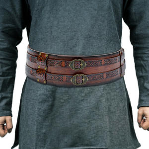 Ceinture de <span class=keywords><strong>Chevalier</strong></span> Viking pour Fêtes Cosplay, Style Rétro, Accessoire de Cosplay, Armure en Cuir PU, Ceinture Médiévale à Rivets pour Fêtes et Jeux, Marron Foncé - Product Image 2
