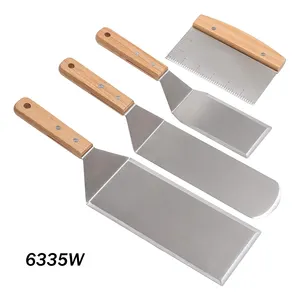 Ensemble de spatules Teppanyaki en acier inoxydable, pour barbecue, plat, pour crêpes, Flipper, retourneur de Hamburger, meilleure vente 2023