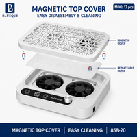 Colector de Polvo de Uñas Eléctrico 858-20, Velocidad Ajustable, Cubierta Superior Magnética, Filtro Reemplazable, Fácil Limpieza, Control Preciso de Succión