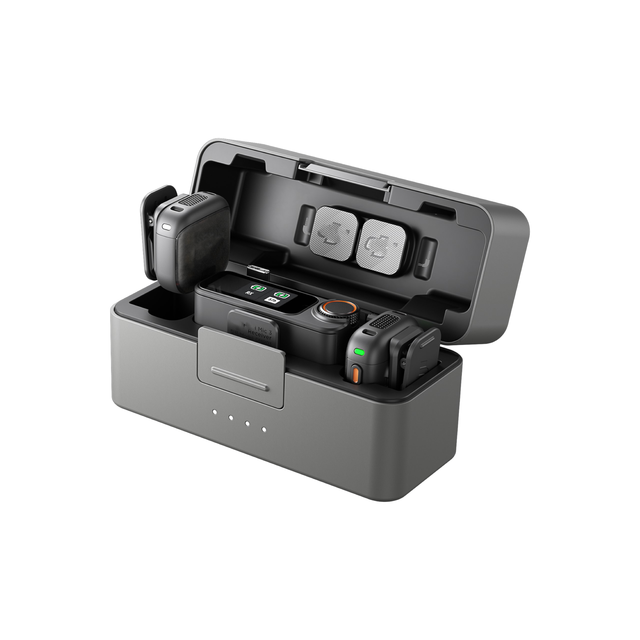 Original DJ Mic 3 Wireless Microphone System-2 Transmitters + 1 Receiver + Charging Case for Camera, Phone, Vlogging, Filmmaking